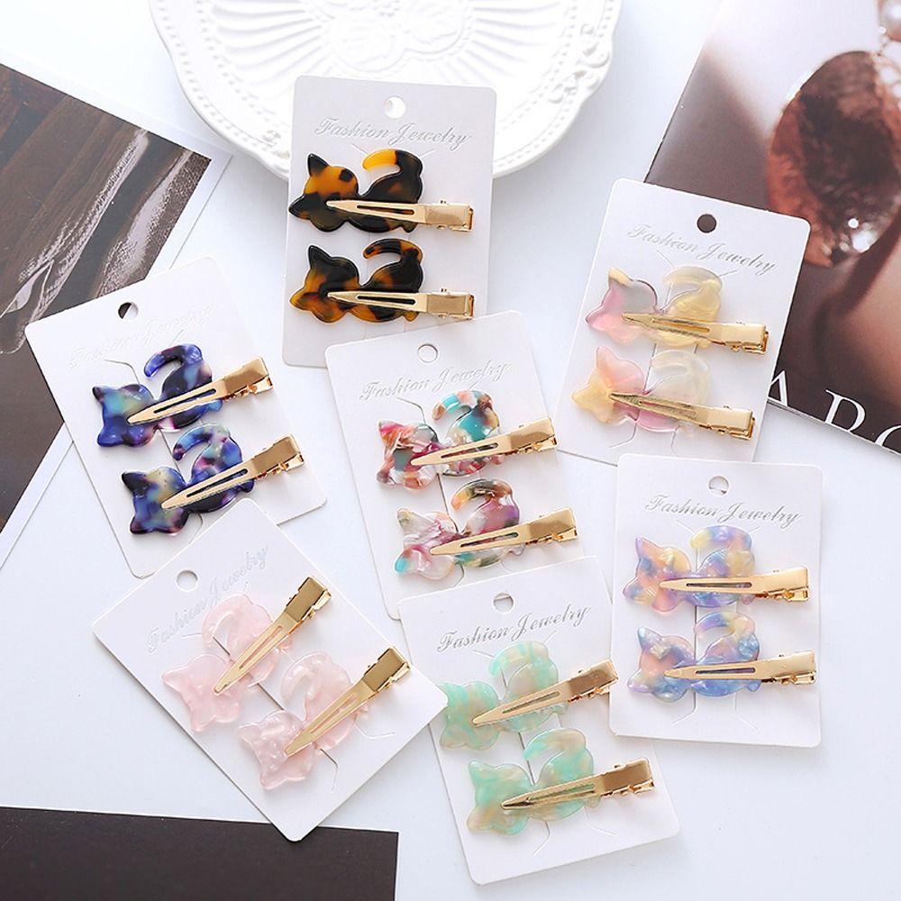 Needway Klip Rambut Asetat Aksesoris Rambut Hadiah Elegan Untuk Anak Perempuan Ins Hair Clip Ada Lipatan Hiasan Kepala Fashion Hiasan Kepala Korea Jepit Tidak Tekuk Wanita Duckbill Clips