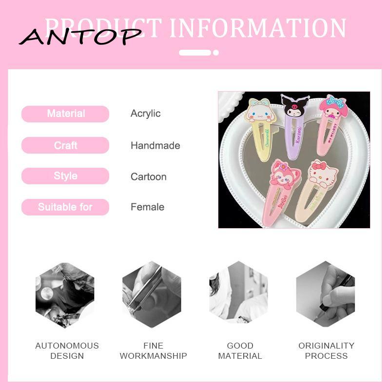 【antop】Duckbill Clip Cute Melody Kuromi Jepit Rambut Poni Side Clip Kartun Hair Clip