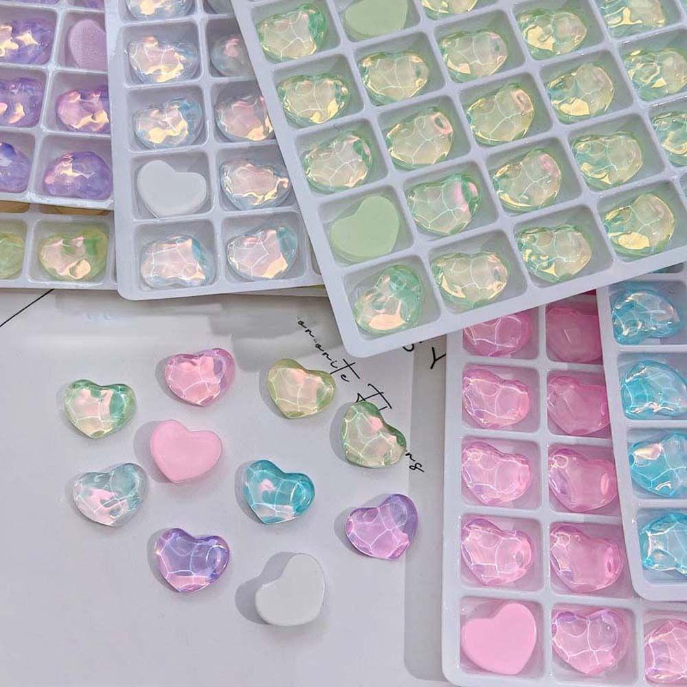Mxbeauty Hiasan Kuku Jantung Wanita Jepang Nail Art Cinta Hati Riak Air Jantung Manicure Aksesoris Kaca Kristal 3D Nail Art Drills