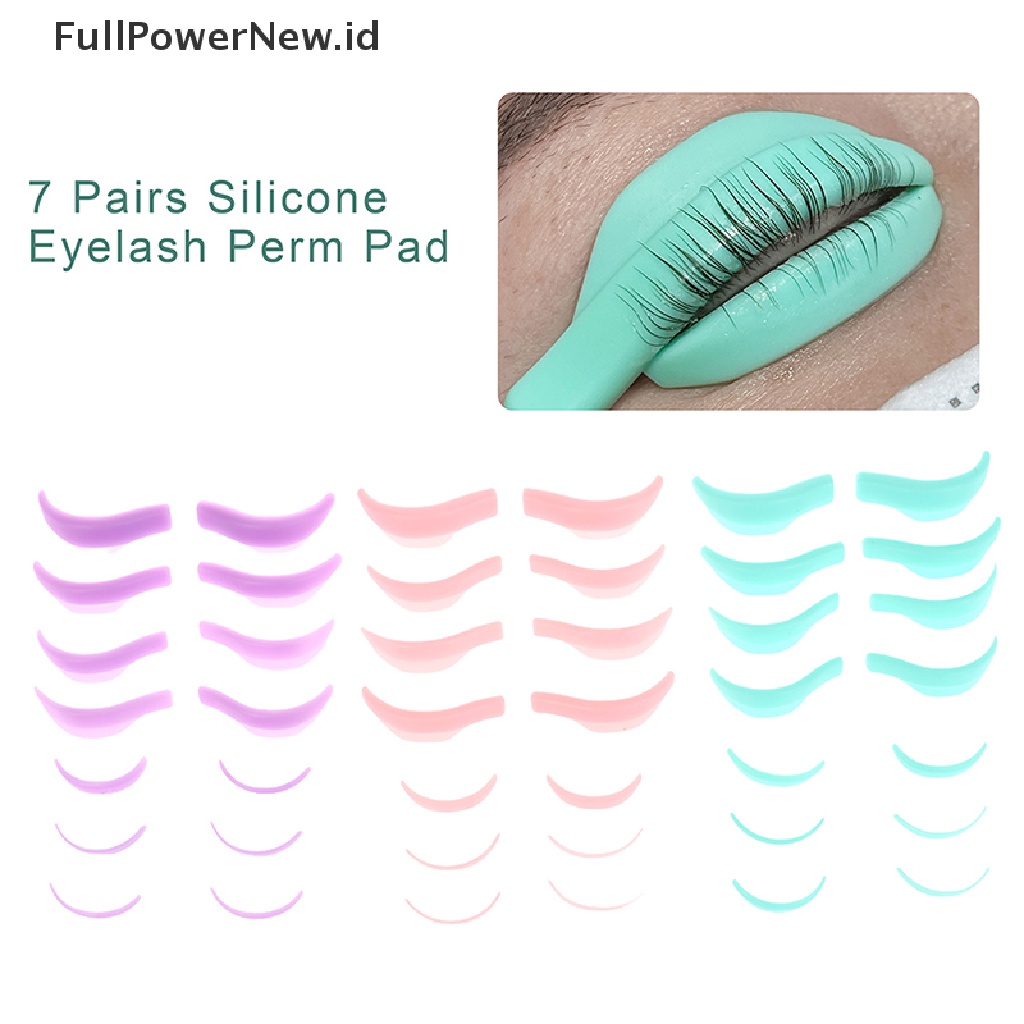 Power 7pasang Penjepit Bulu Mata Perming Silicone Eyelash Perming Shield Pads Alat Makeup ID