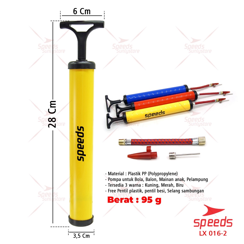 SPEEDS Pompa Angin Jarum Manual Bola Basket Sepak Futsal Volly Pump Ball 016-2