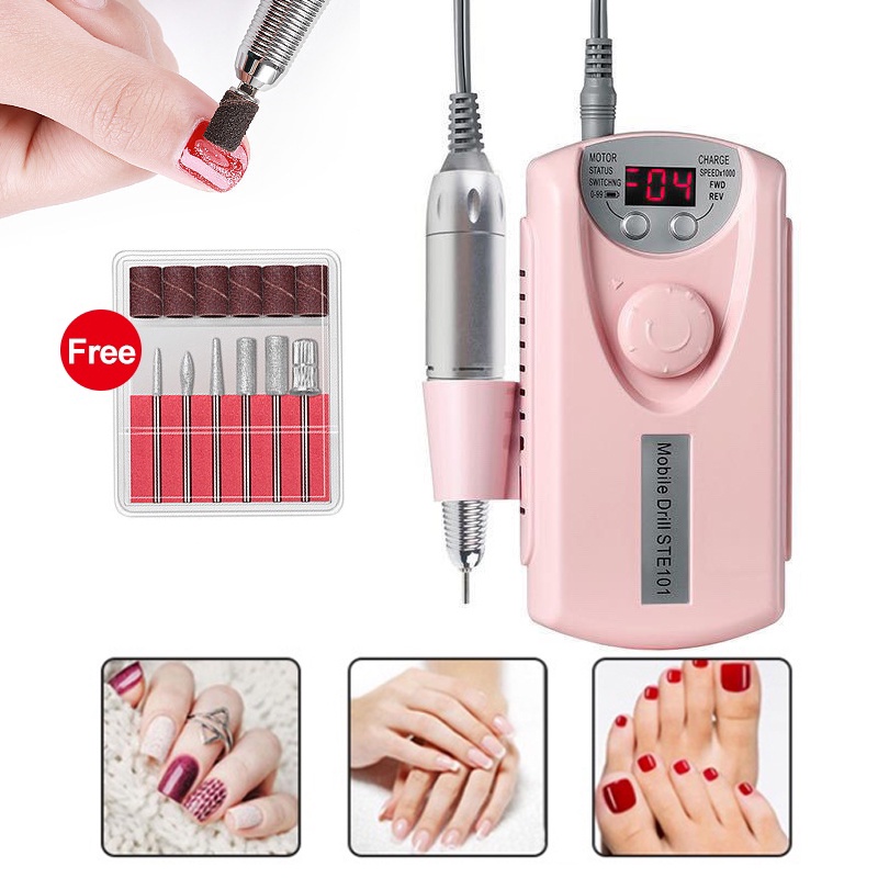 Elektrik Rechargeable Nail Drill Polisher Grinding 30000 Rpm