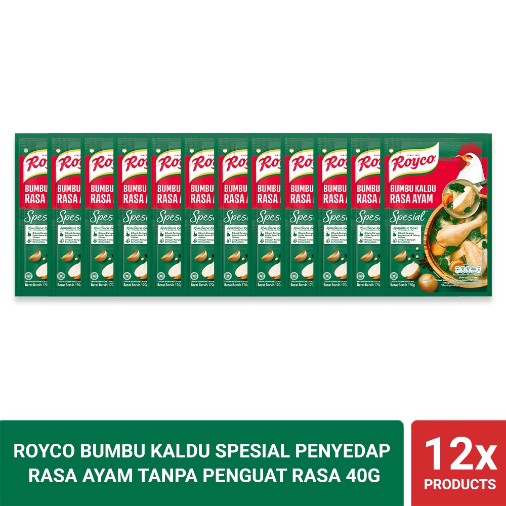 

Royco Bumbu Kaldu Spesial Penyedap Rasa Ayam Tanpa Penguat Rasa 40g (Isi 12)
