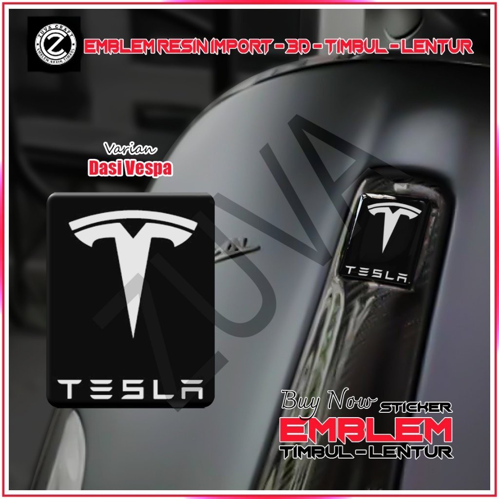 STIKER EMBLEM VESPA LOGO TESLA EMBLEM TIMBUL STIKER VESPA DASI VESPA VESPA RESIN LENTUR Vespa LX/S/S