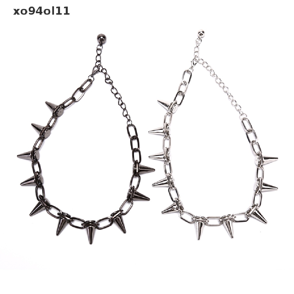 Xo Baru Spike Rivet Punk Kerah Kalung Goth Rock Biker Link Rantai Choker Perhiasan OL