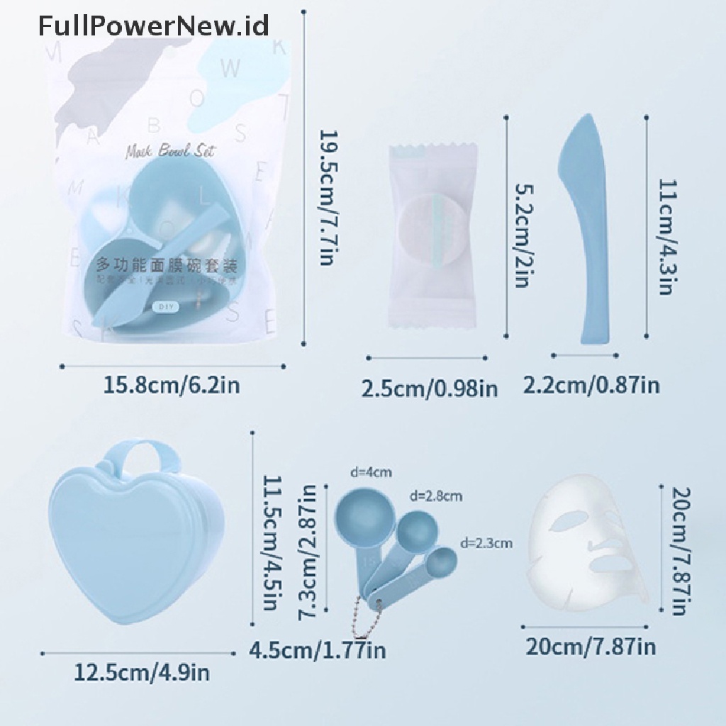 Power DIY Mask Tool Kit Face Mask Mixing Set Perawatan Wajah Sendok Mangkok Brush Stick ID