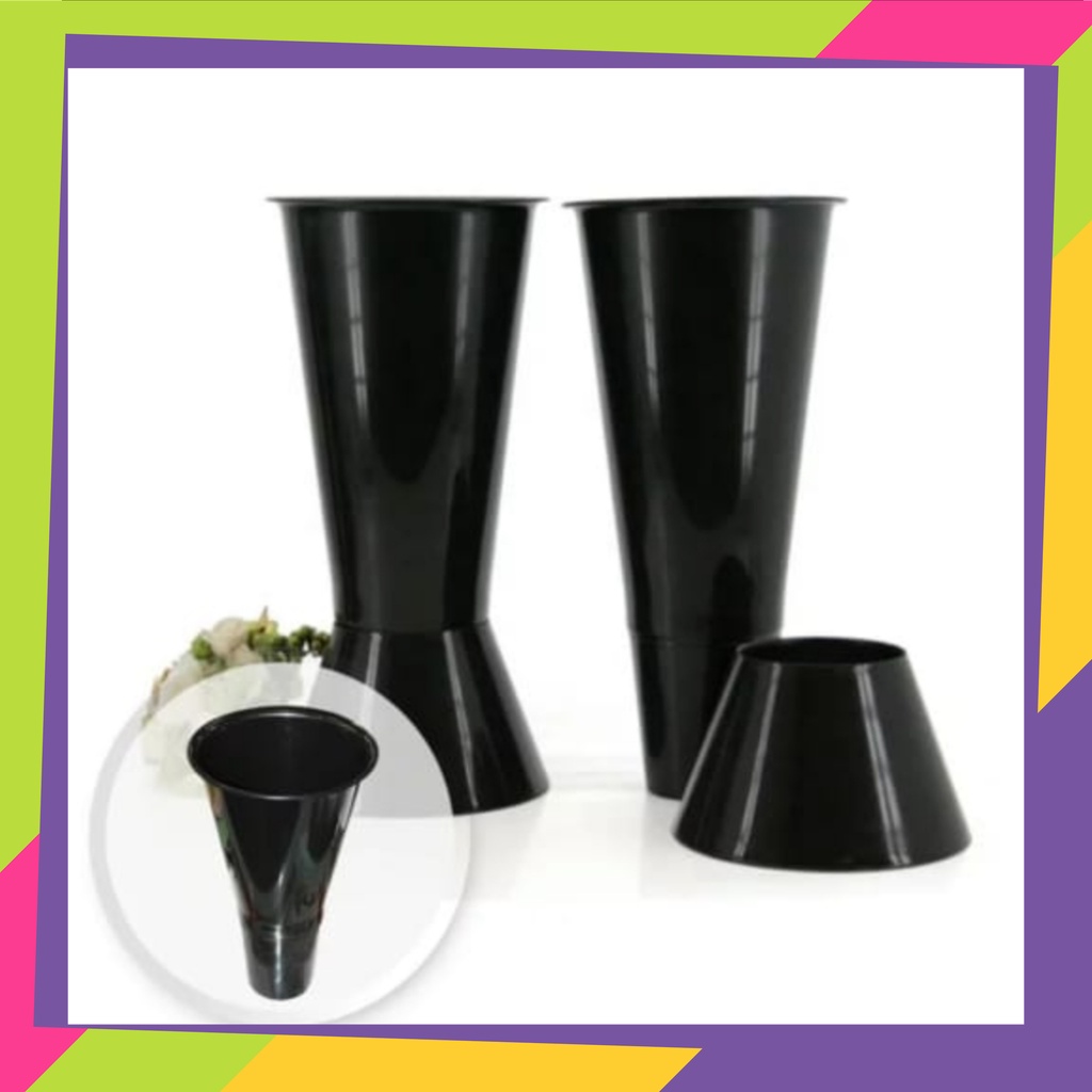 1861 / Pot bunga plastik tanaman hias artificial / Vas bunga dekorasi aesthetic