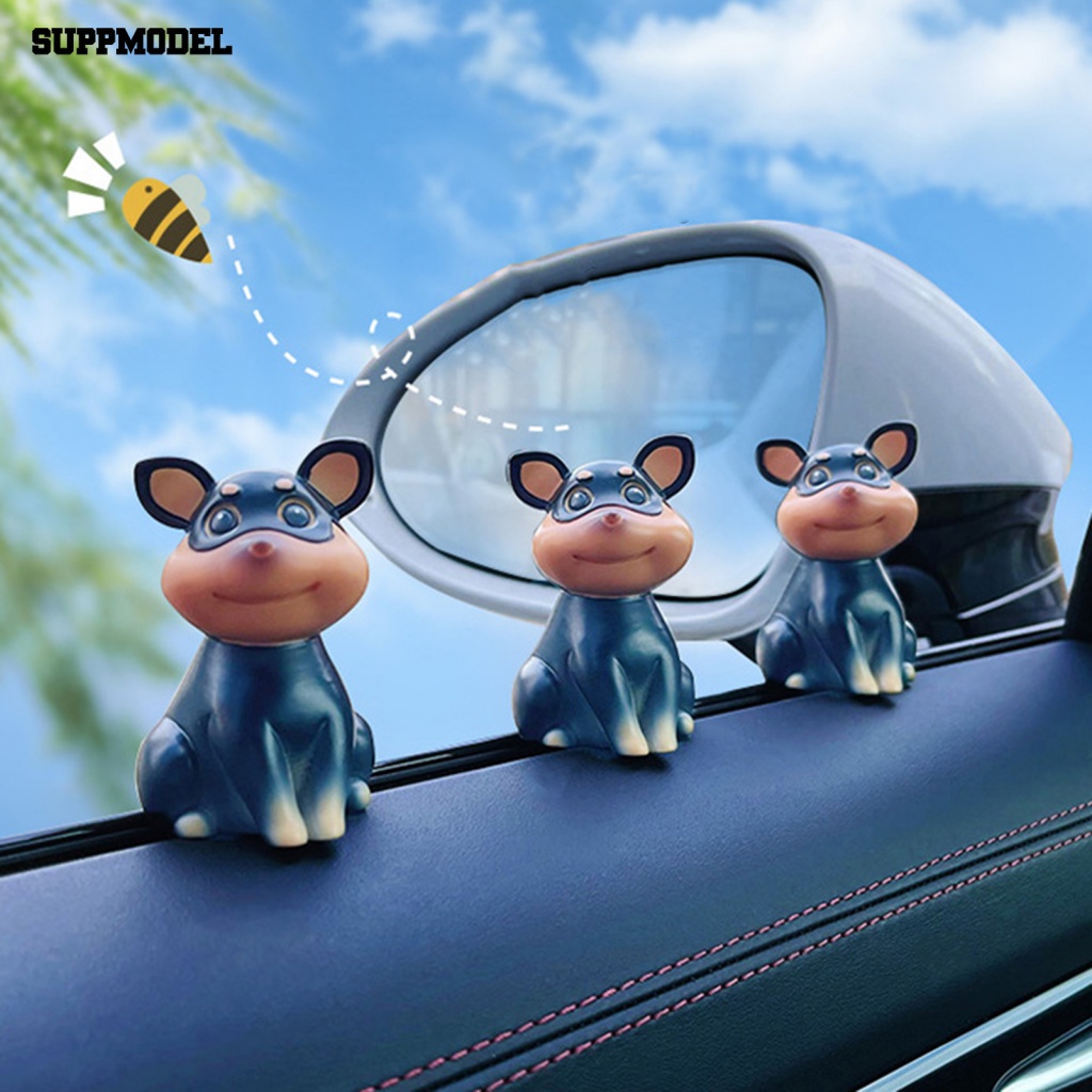 Suppmodel Desain Kartun Anjing Ornamen Aksesoris Mobil Indah Mobil Dog Figure Ornament Tahan Aus