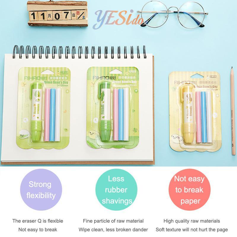 

[COD✨Ready stock]Alat Tulis Kreatif Penghapus Ditarik Bergaya Pena Perlengkapan Sekolah Lucu-YES