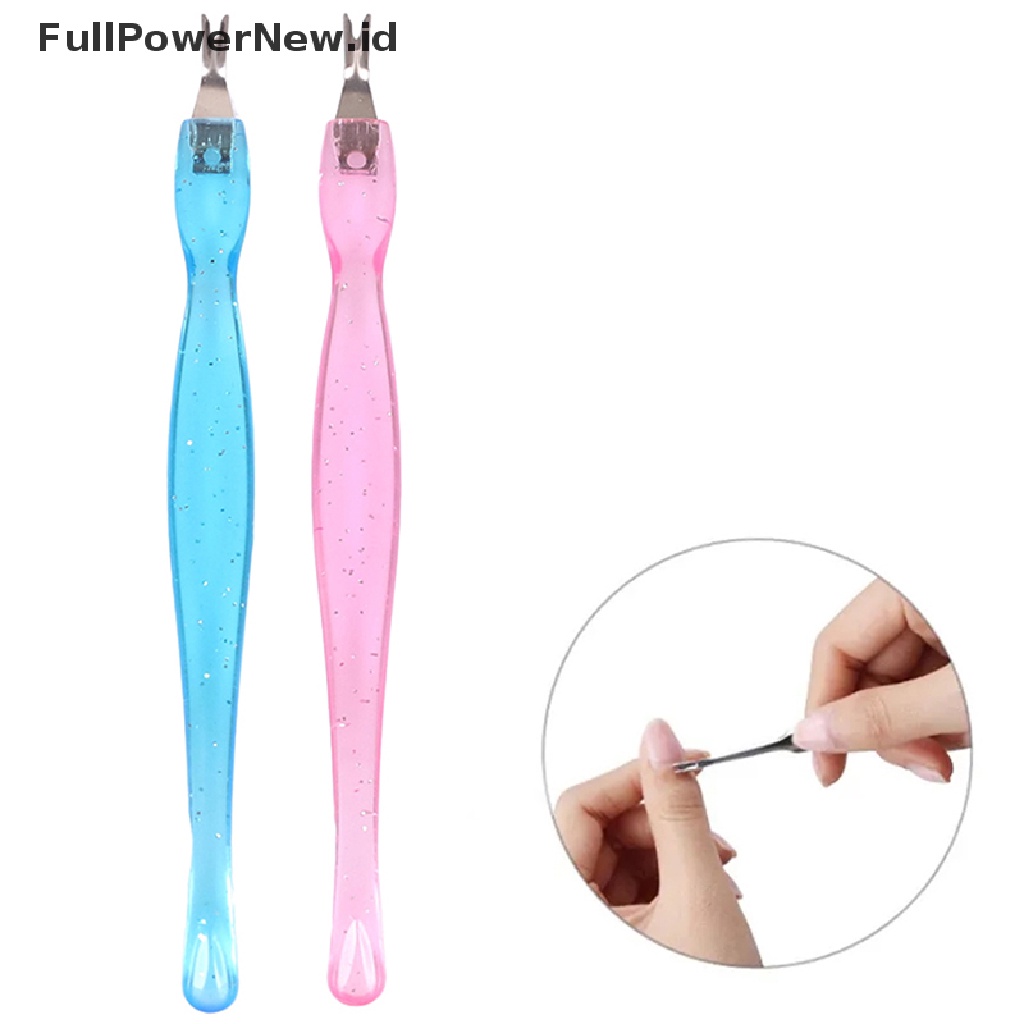 Power 2Pcs Stainless steel Nail Art Kutikula Pendorong Trimmer Cutter Pedicure Tools ID
