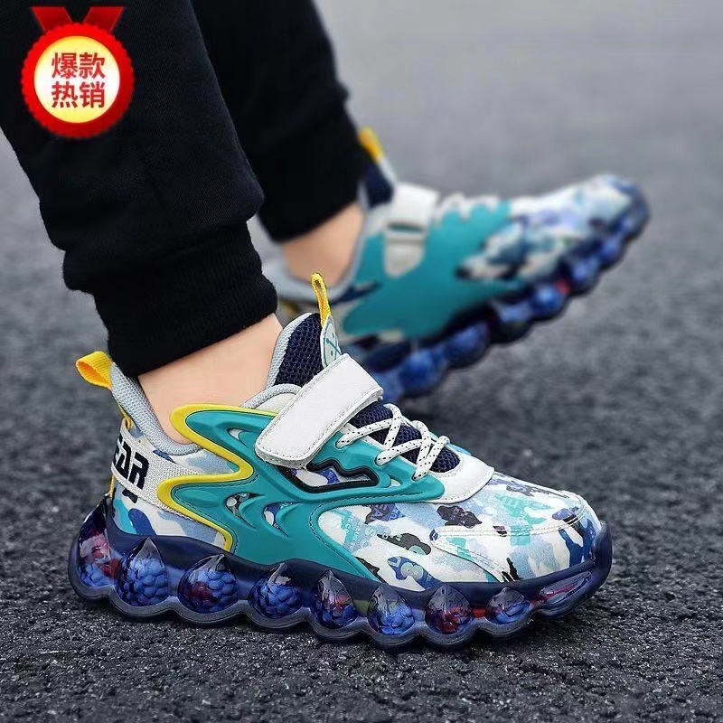 Minipetite 23SH2217 Sepatu Anak Laki Laki Import Sneakers Anak Laki Laki Sepatu Anak Motif Loreng Sepatu Sport Anak Laki Laki Sepatu anak sporty size 28-39