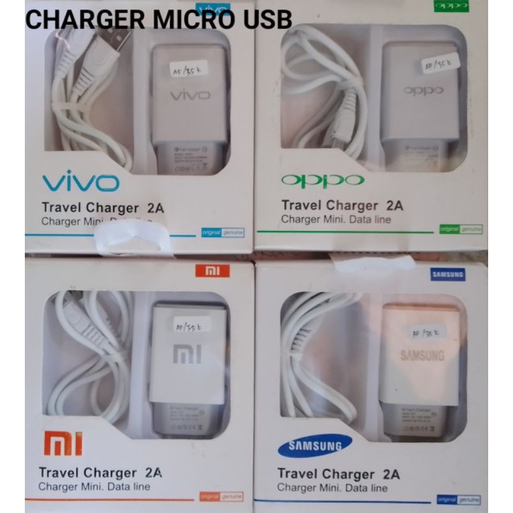Charger micro usb untuk semua type hp android // travel charger 2A // charger hp samsung,charger vivo,charger oppo,charger xiaomi,charger asus,charger realme,charger infinix,dll oem