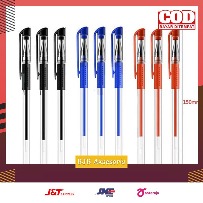 

PENA GEL 0.55MM STANDARD PULPEN GEL STANDARD BOLPOIN CAIR ALAT TULIS SEKOLAH BOLPEN WARNA HITAM BIRU MERAH MURAH | BJB AKSESORIS