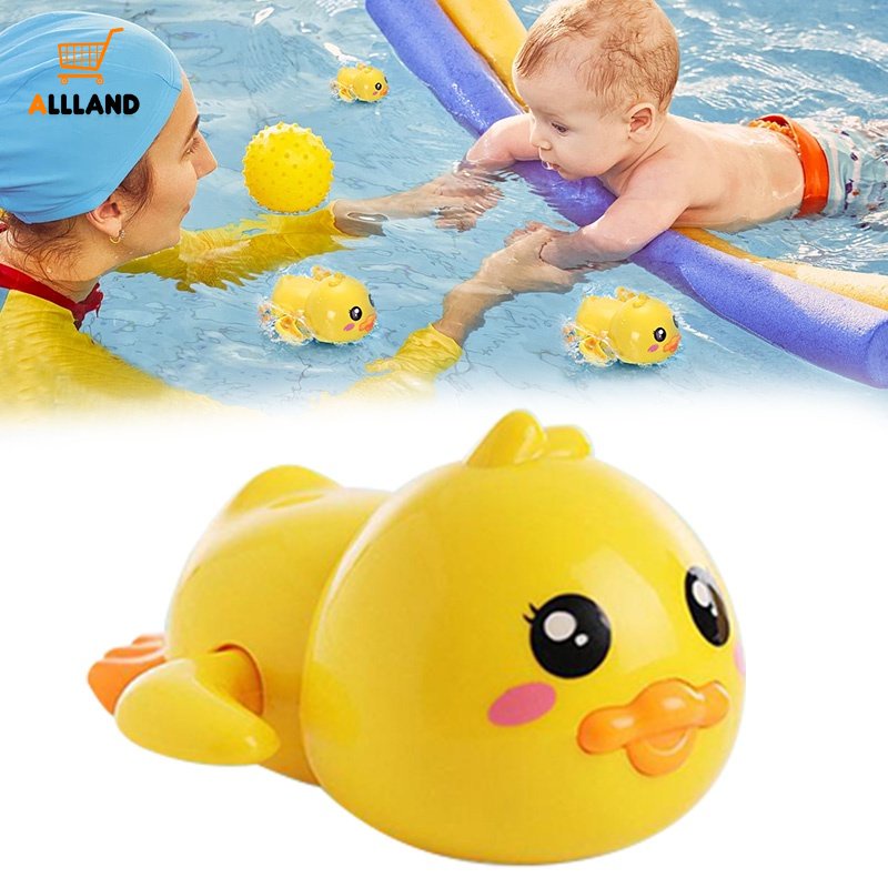 Mainan Mandi Bak Mandi Anak Bentuk Bebek Kuning Kecil Lucu/Mainan Renang Otomatis Jarum Jam Bebek Kreatif/Boneka Mandi Mandi Menyenangkan Kolam Kamar Mandi