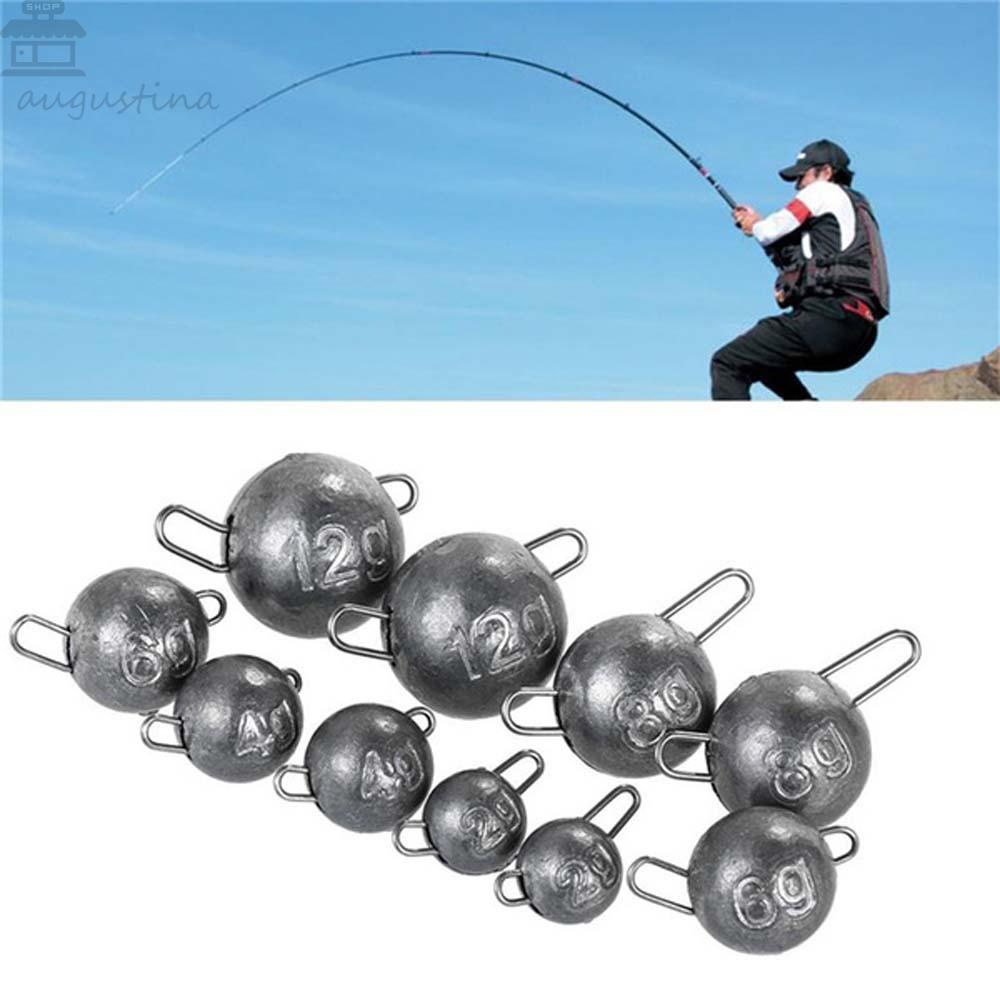 Timbal Pancing Agustina 5Pcs Putaran Memimpin Memancing Soft Lure Jig Lead head Threading Lead Sinker