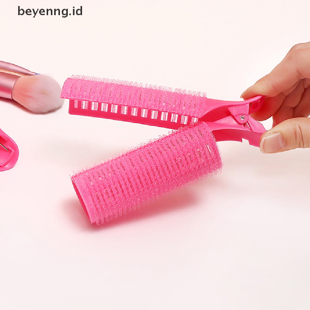 Beyen 1/2Pcs Set Pengeriting Rambut Pink Tidur Semalam Reusable Hair Root Fluffy Clip ID