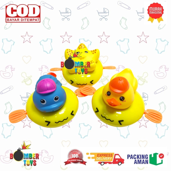 MAINAN MANDI ANAK PULL LINE TOYS BEBEK BAN DUCK BAYI WATER BATH LUCU