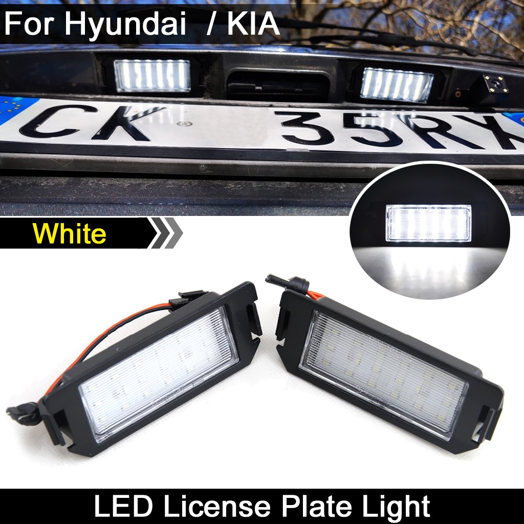 2pcs Lampu Plat Nomor LED Putih Untuk Hyundai Genesis I20 Veloster XG30 Terracan Coupe GK Untuk Kia Rio III Picanto Soul