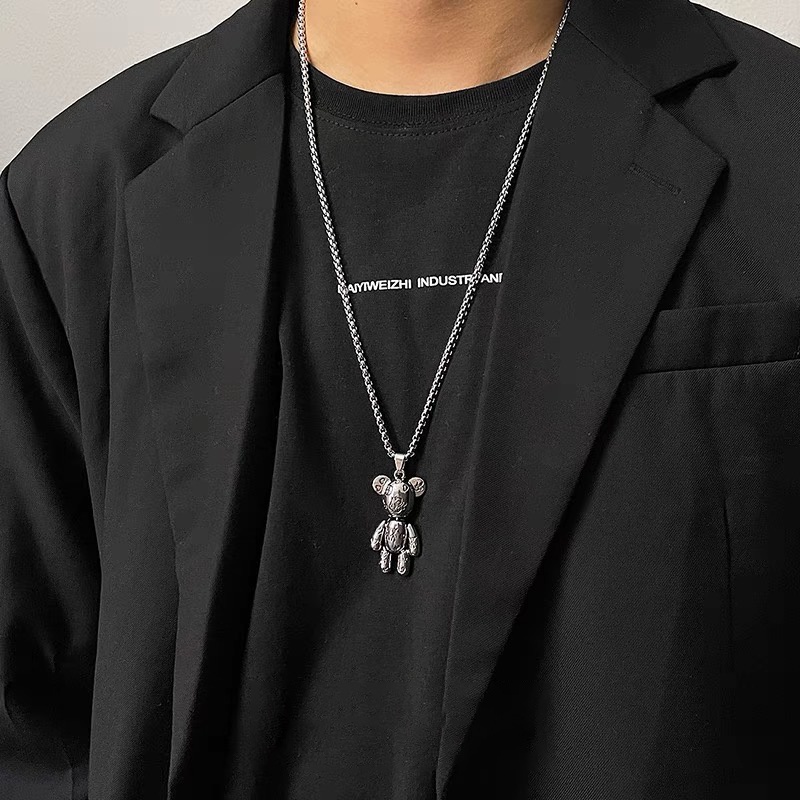 Kalung Pasangan Hip Hop Punk Sweater Panjang Rantai Liontin Aksesoris