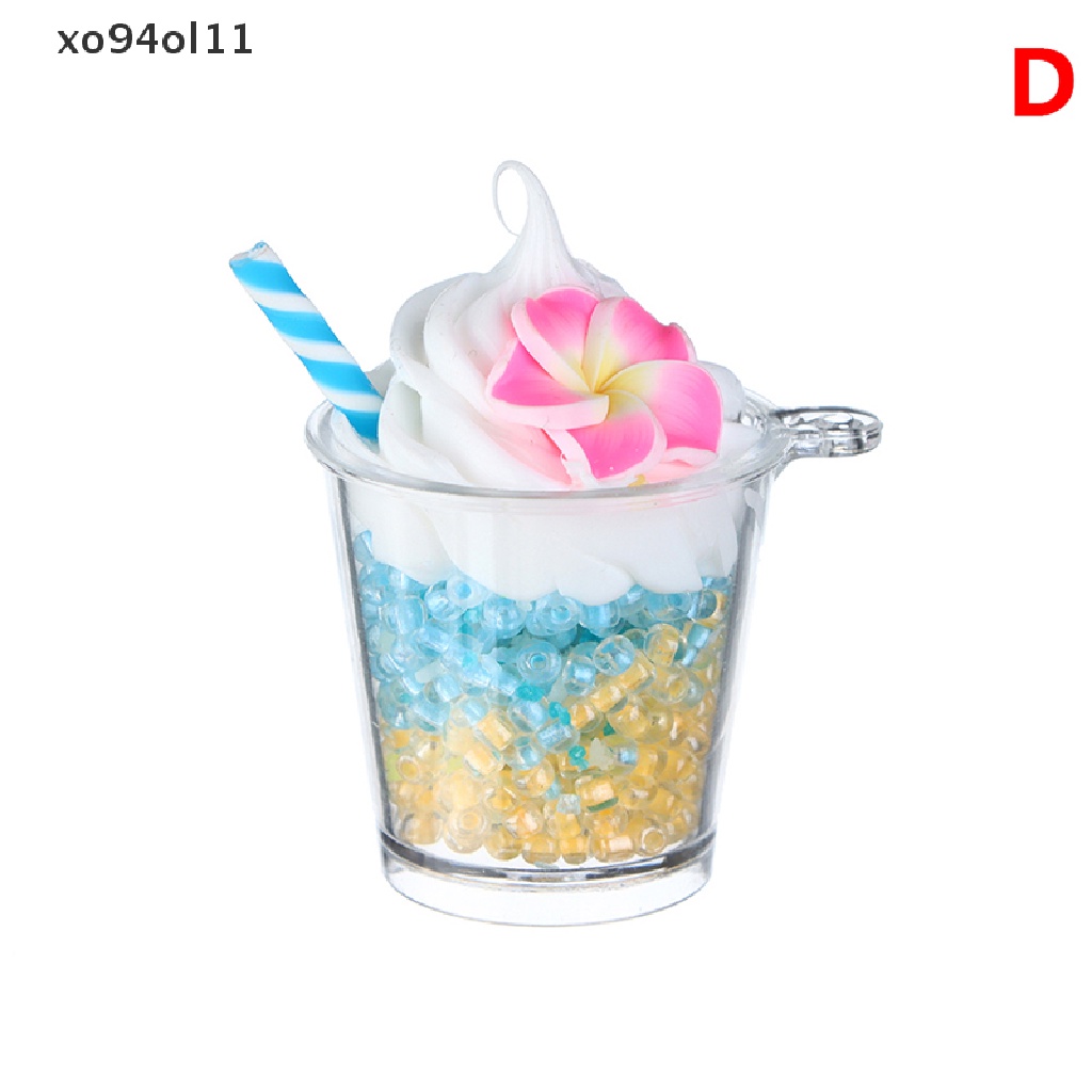 Xo 1Pc Mini Luminous Duawarna Cream Peach Blossom Cup Ice Cream Cup Mikro Landscape Ornamen Rumah Boneka Miniatur Dekorasi OL