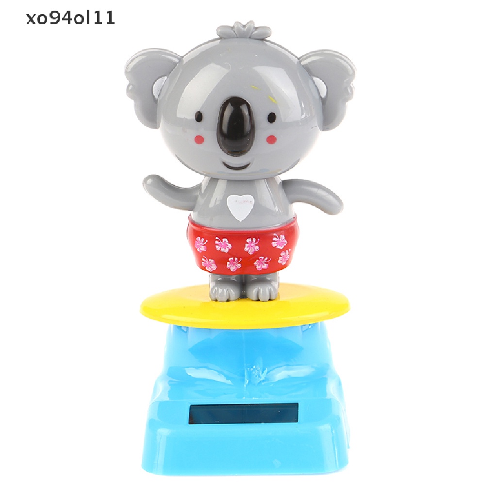 Xo Kawaii Kartun Koala Ornamen Tenaga Surya Goyang Kepala Mainan Mobil Hiasan Decor OL