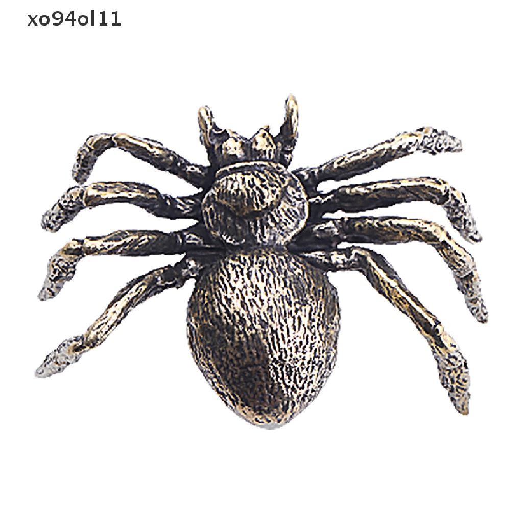 Xo Patung Laba-Laba Tembaga Antik Miniatur Desktop Ornamen Dekorasi Kerajinan Simulasi Hewan Teh Koleksi Hewan Peliharaan Dekorasi Rumah OL