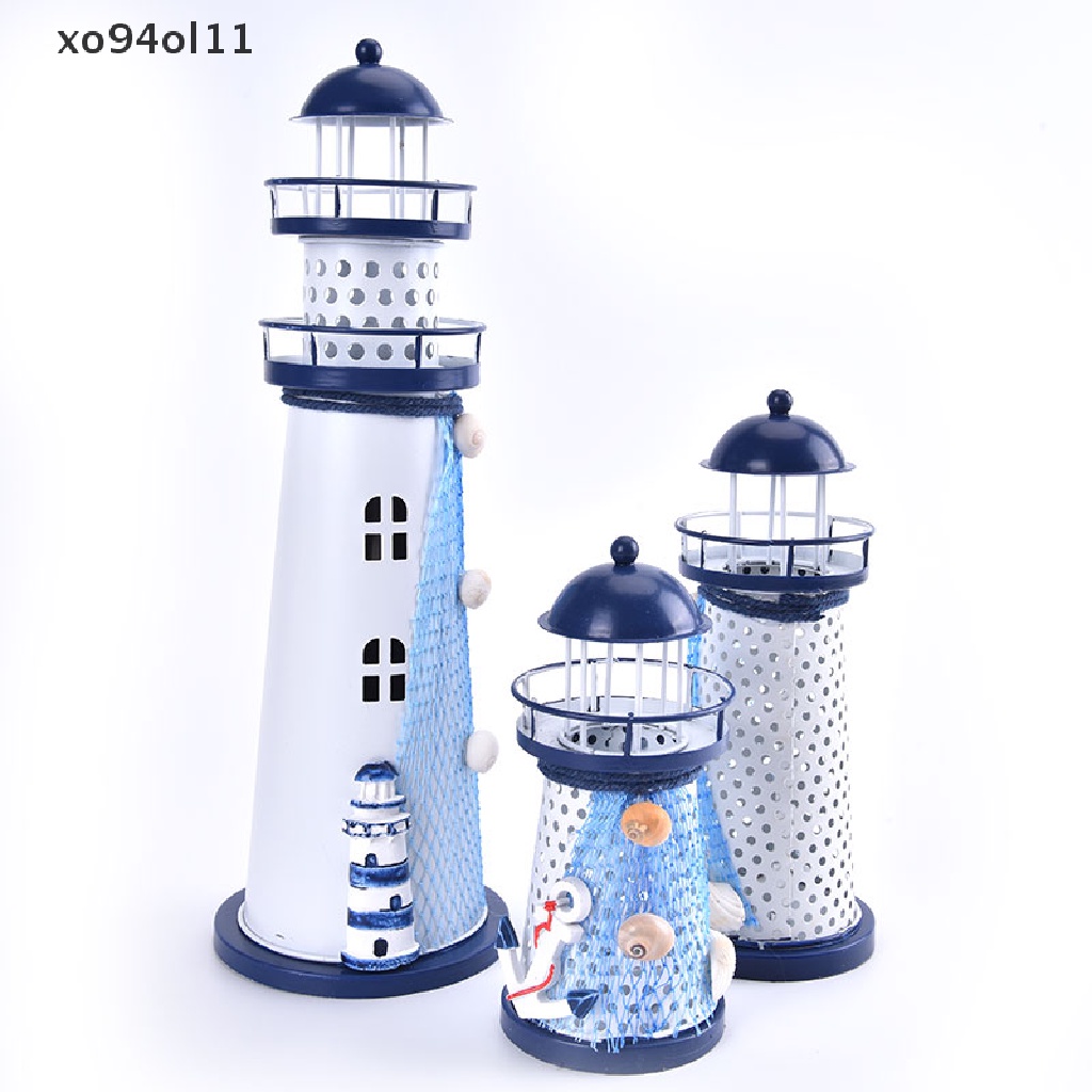 Xo Ocean Flash Mercusuar Jaring Ikan Bintang Laut Shell Ornamen Menara Beacon Metal OL