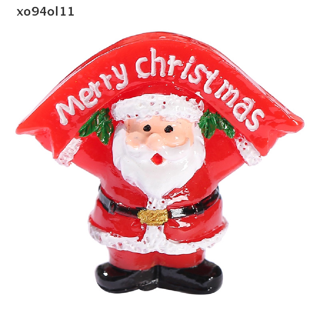 Xo 1Pc Lucu Kartun Santa Beruang Pinguin Tahun Baru Ornamen Resin Lanskap Mikro OL