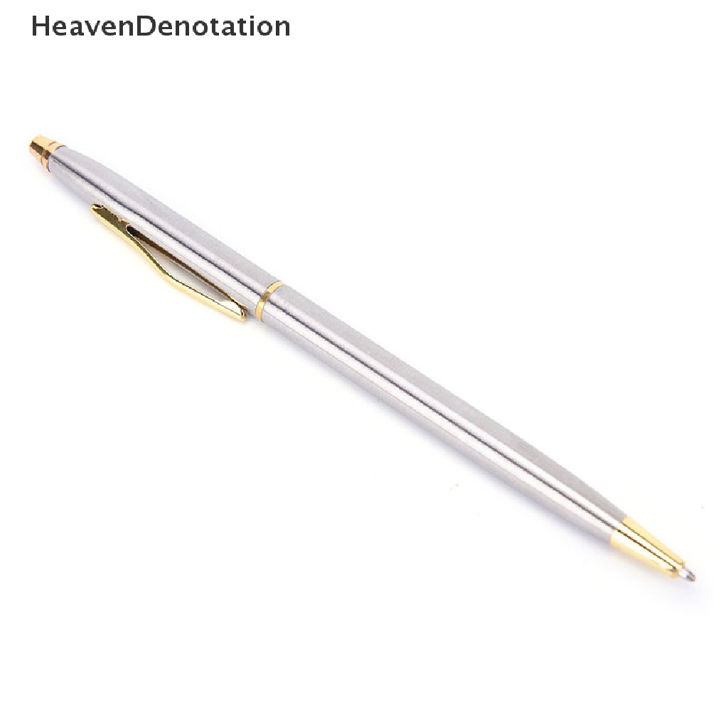 [HeavenDenotation] 1pc Pena Ballpoint Metal Alat Tulis Batang Stainless Steel Rotag Pen Ballpen HDV