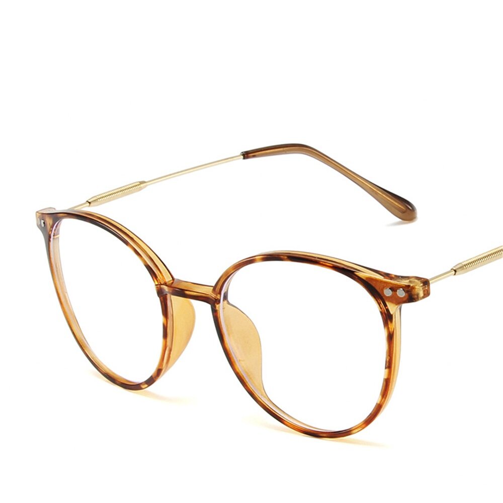 Kacamata Lensa Flat Anti Blue Light Warna Ice Tea Brown Dengan Frame Ringan Untuk Wanita Eyewear