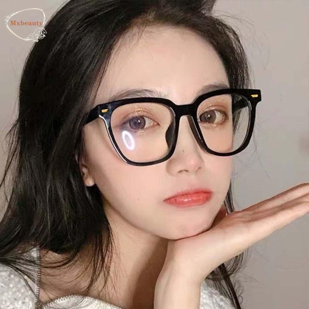 Mxbeauty Kacamata Anti Radiasi Elegan Fashion Warna Warni Ukuran Besar Lensa Bening Square Women Glasses