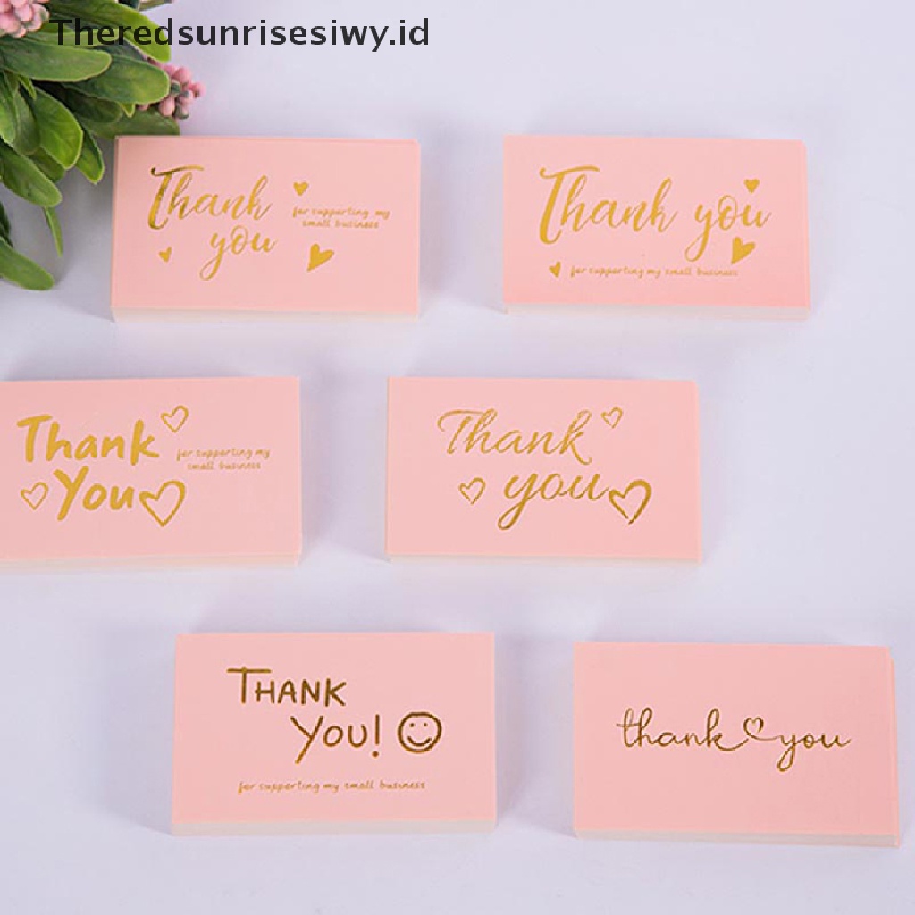 # Kado Mom &amp; PAPA DIY # 50pcs Pink Terima Kasih Untuk Pesanan Anda Kartu Nama Gift Business Greeg Card~