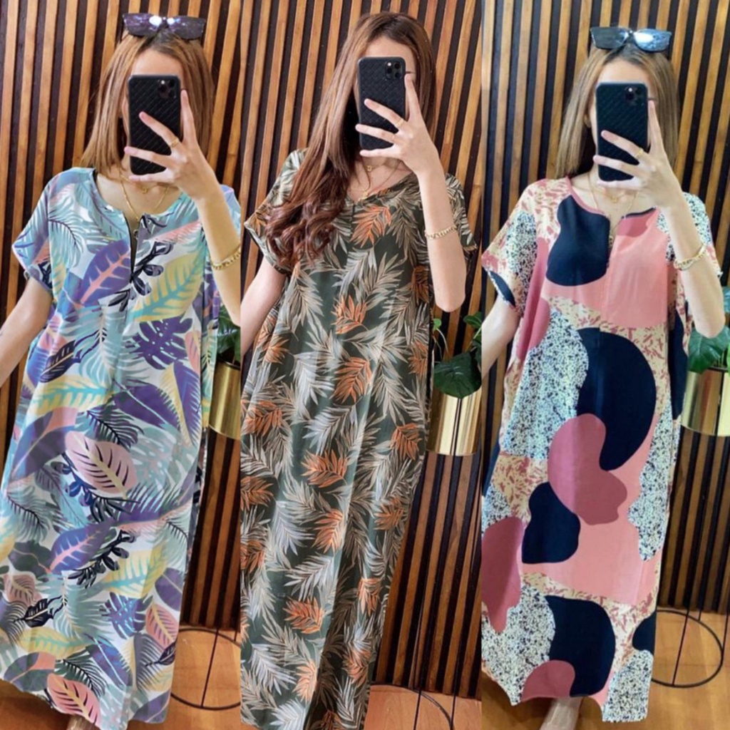 Dress Panjang Bahan Rayon Adem Halus Busui