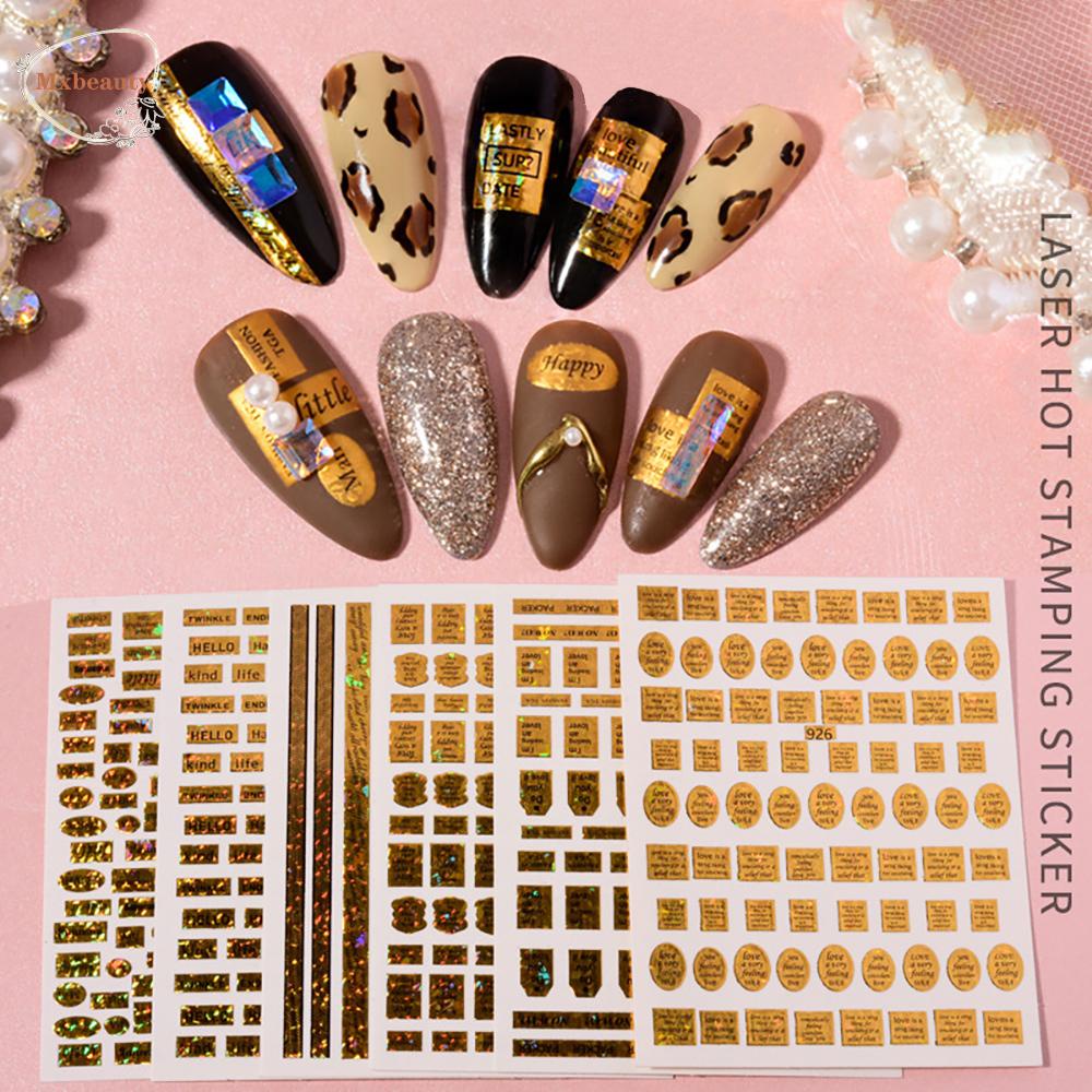Mxbeauty Stiker Kuku 3d Diy Dengan Glitter Untuk Nail Art