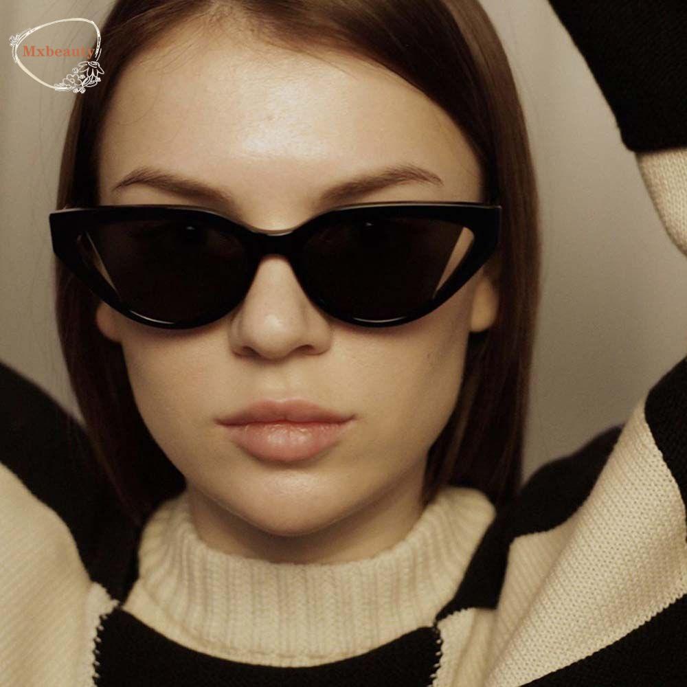 Mxbeauty Kacamata Hitam Mata Kucing Fashion Vintage Motif Leopard Hollow Anti-Reflective Segitiga Colorful Eyewear