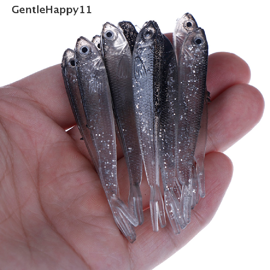 Gentlehappy 10Pcs 80Mm Lembut Memancing Umpan Tiddler Renang Umpan Buatan Tackle Ikan Kecil  Id