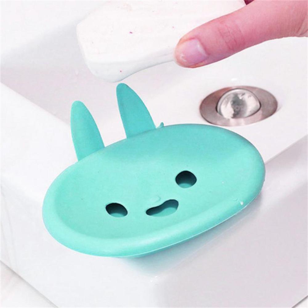 [Elegan] Kotak Sabun 1Pcs Bentuk Kelinci Indah Double Layer Kartun Smiley Bunny Soap Dish