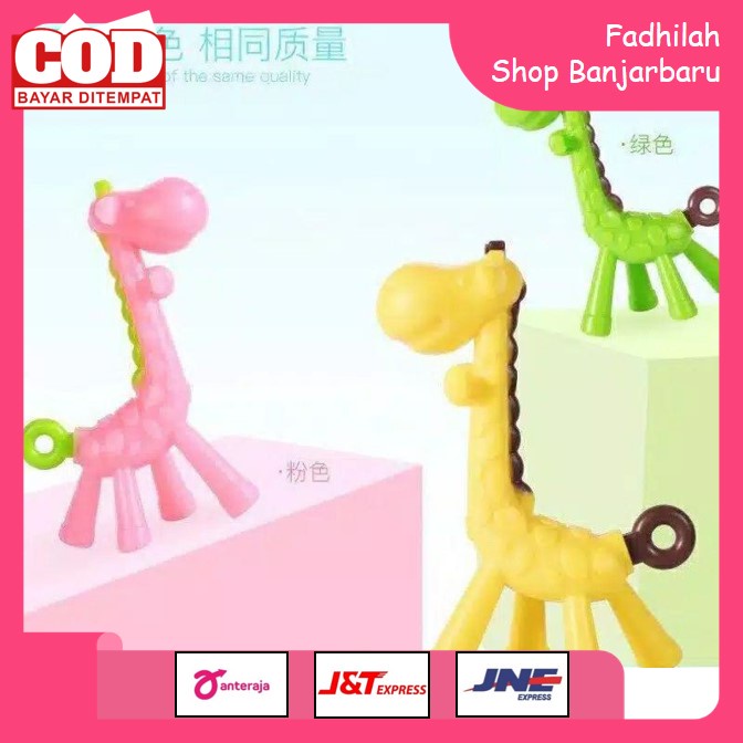 TEETHER JERAPAH / TEETHER GIGITAN BAYI GIRAFFE / MAINAN GIGITAN BAYI | FADHILAH SHOP BJB