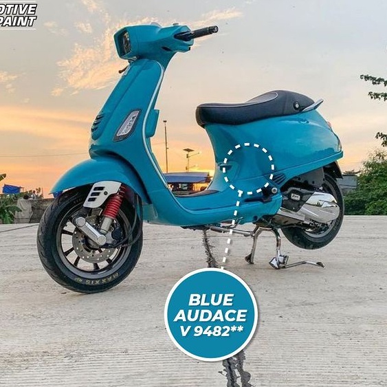 VESPA COLORS DITON Premium Pilok Pilox Cat Semprot Warna VESPA - V 9482** Blue Audace (400cc)