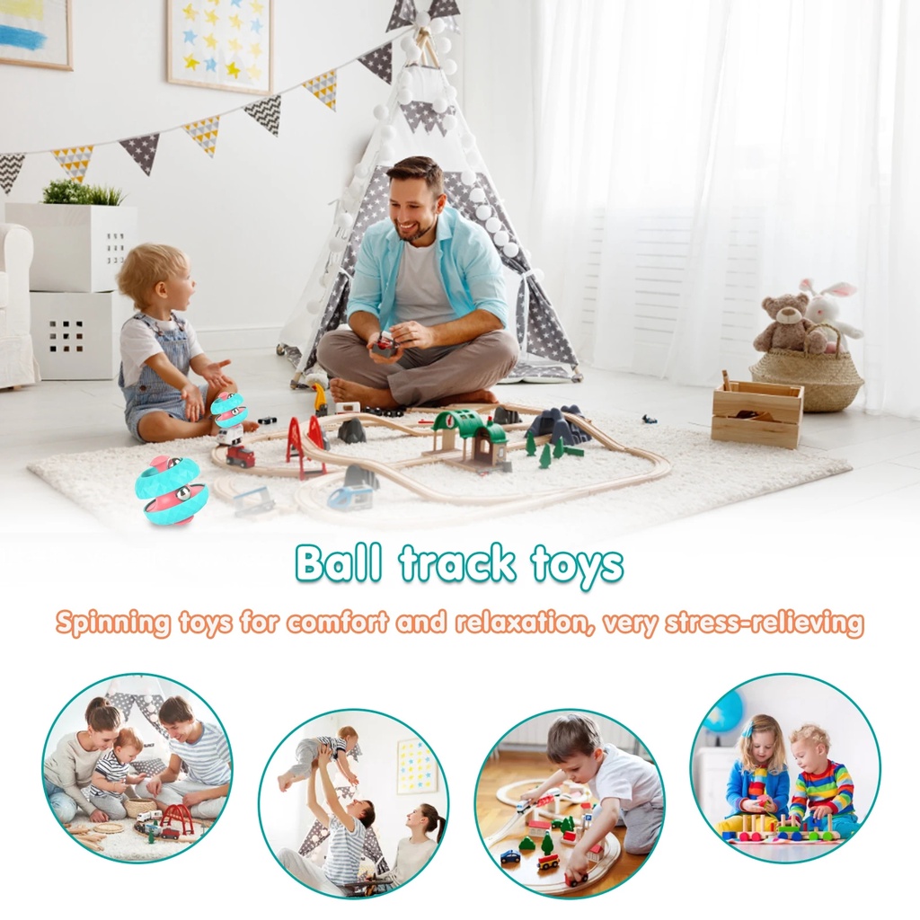 1pc Mainan Edukasi Anak Ujung Jari Track Gyro Ball Anak Sensory Toys Dewasa Dekompresi Mainan Bola Track Rubik Mainan Kubus Hadiah Ulang Tahun