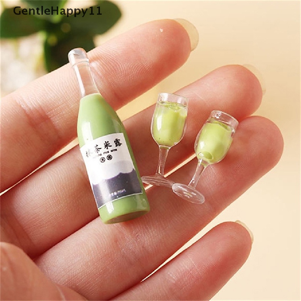 Gentlehappy 1Set 1: 12rumah Boneka Miniatur Buah Anggur Botol Minum Wine Cup Drink Cup Model Anak Berpura-Pura Bermain Mainan Aksesoris Rumah Boneka id