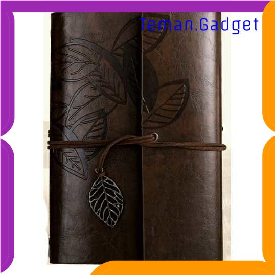 TG - ATK PHANTACI Buku Catatan Binder Kulit Retro Leaf Kertas B7 - BSD666