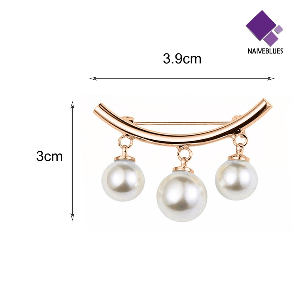 &lt; Naiveblues &gt; 2Pcs Bros Gaya Elegan Bros Fashion Mutiara Imitasi Untuk Pernikahan