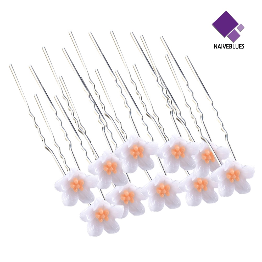 &lt; Naiveblues &gt; 10Pcs Fashion Wanita Gadis Berbentuk U Jepit Rambut Jepit Tongkat Pengantin
