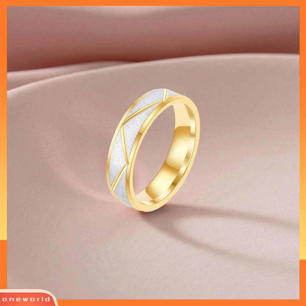 [EONE] Unisex Cincin Vintage Geometris Kilau Terang Minimalis Semua Cocok Dekorasi Hadiah Valentines Pola Belah Ketupat Kekasih Pasangan Cincin Perhiasan Untuk Anniversary