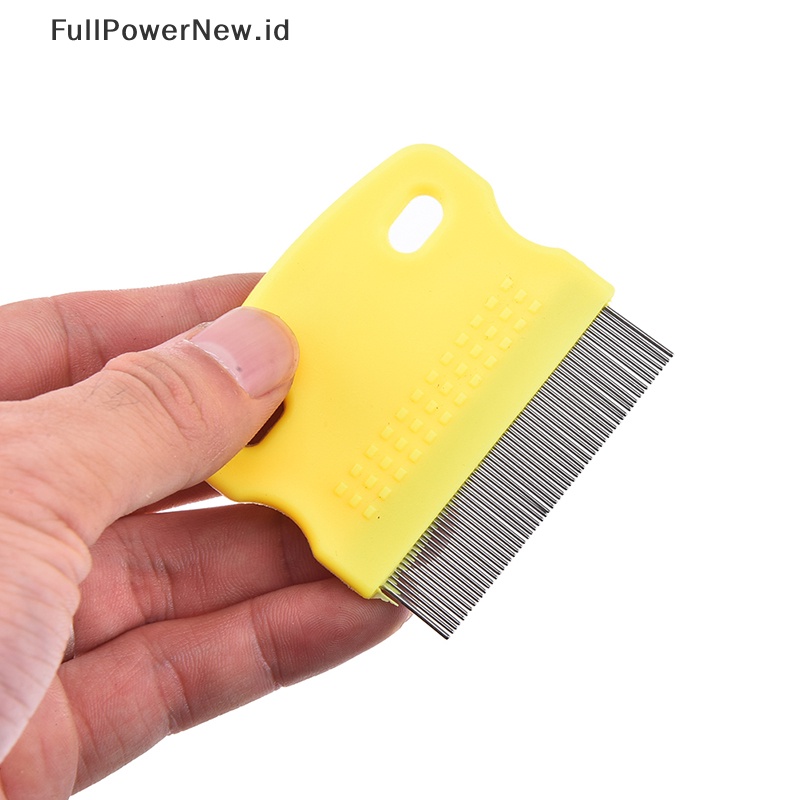 Power Sikat Pembersih Penghilang Kutu Bergigi Anjing Kucing Peliharaan stainless steel grooming comb ID