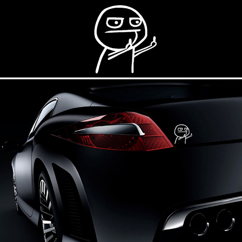 Gentlehappy Lucu Jari Tengah Stiker Mobil Kartun Reflektif Vinyl Motor Decal id
