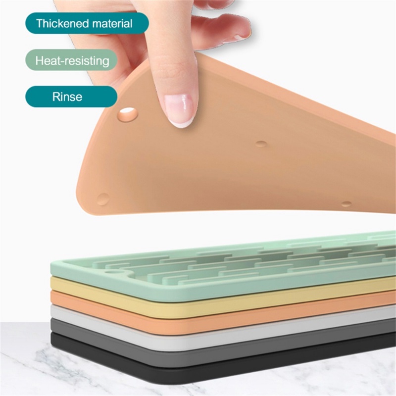 Nampan Penyimpanan Terisolasi Panas Lipat Silikon Pelindung Tikar Dapat Digantung Perlengkapan Dapur Kamar Mandi Anti Percikan Wastafel Drain Pad Non-slip Peralatan Makan Menempatkan Bantal
