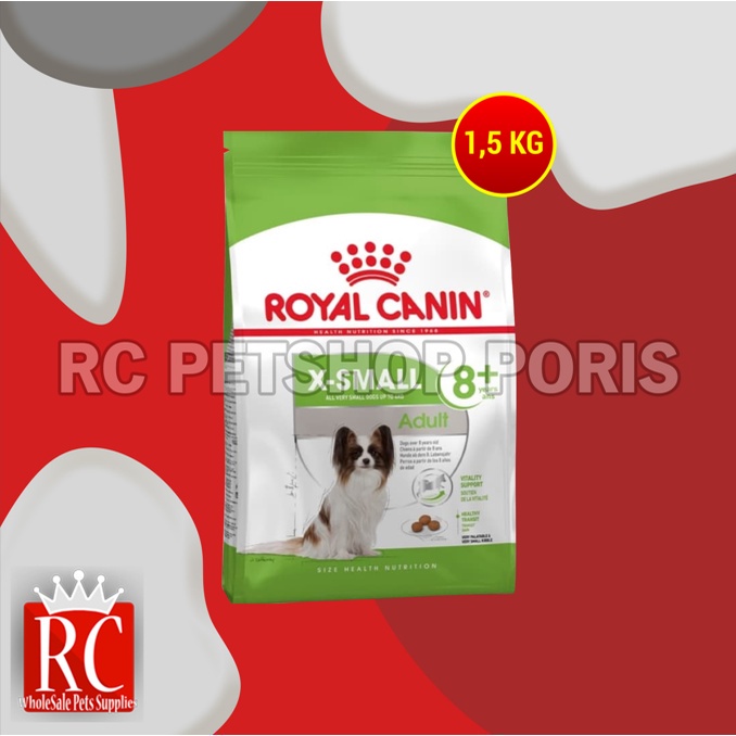 Makanan Anjing Royal Canin Xsmall Adult 8+ 1.5 Kg