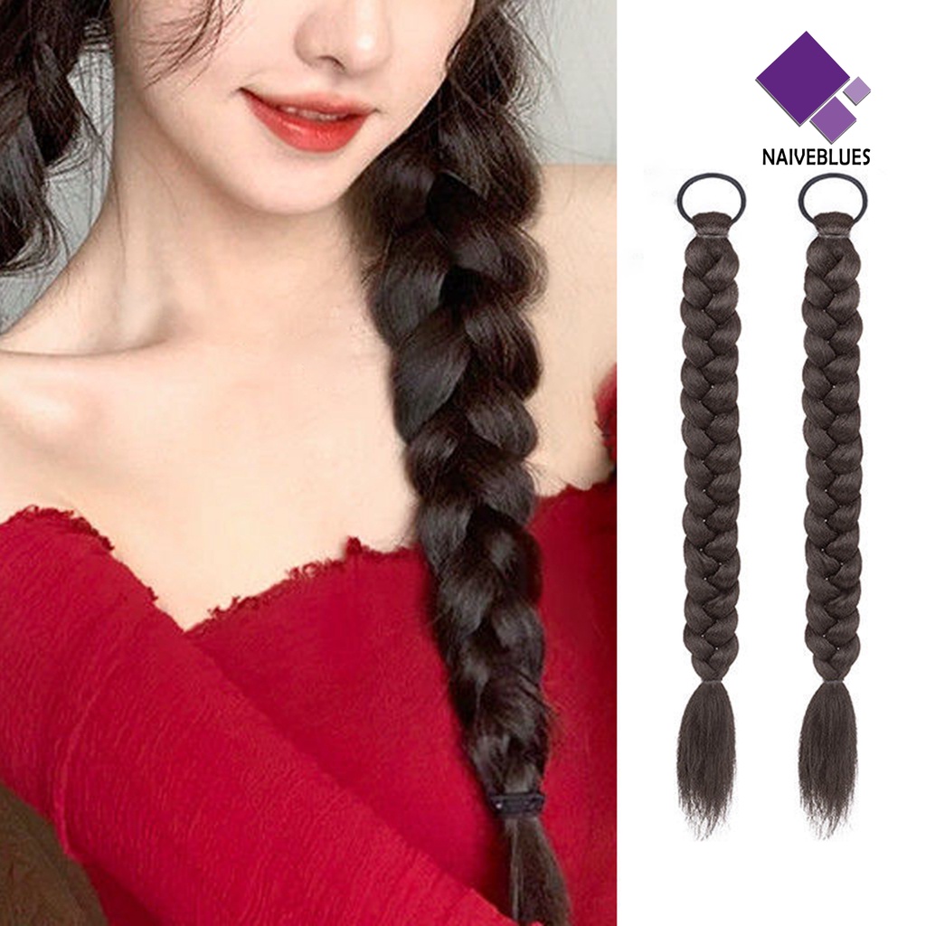 &lt; Naiveblues &gt; 1pasang Wig Wanita Mudah Dipakai Nyaman Alat Makeup Sutra Tinggi Lucu